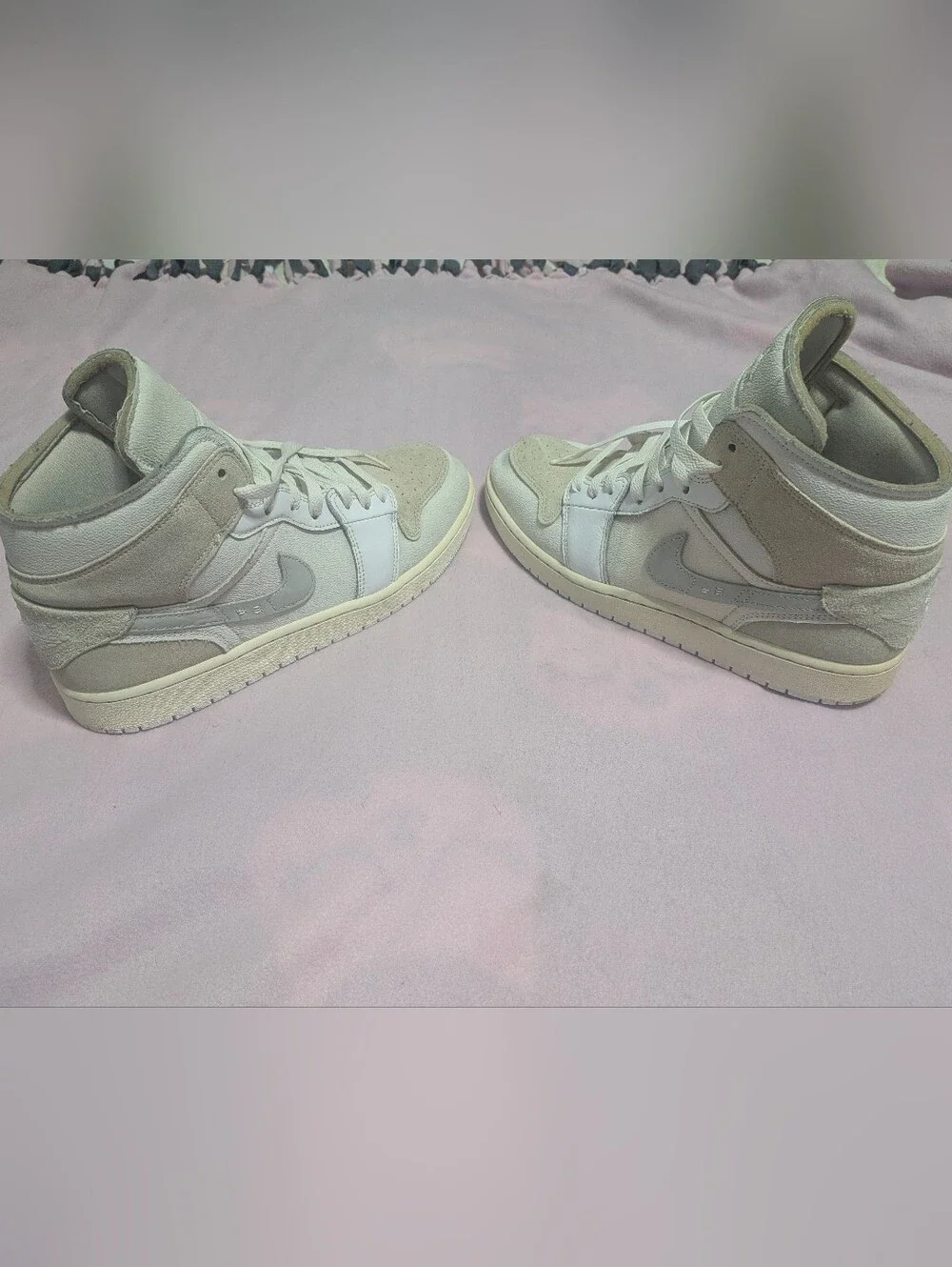 Nike Men's Air Jordan 1 Mid SE Craft Sneakers in Off-White and Light Beige
